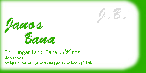 janos bana business card